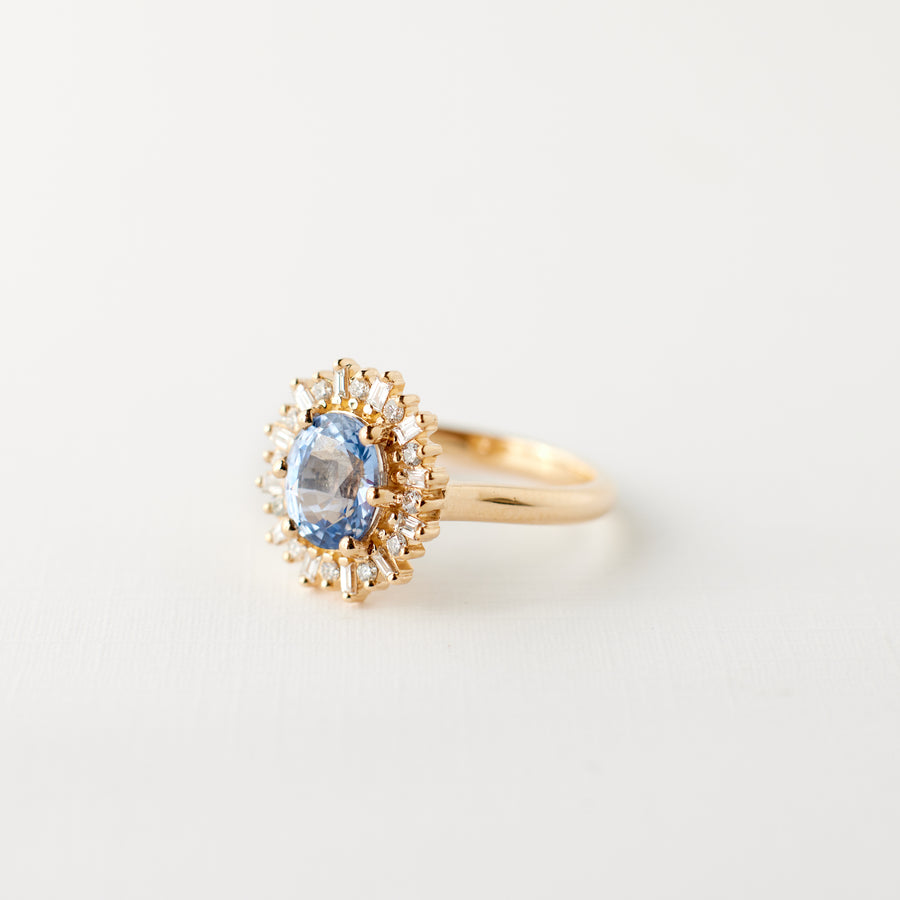 Arielle Ring - 2.02 Carat Periwinkle Blue Oval Sapphire