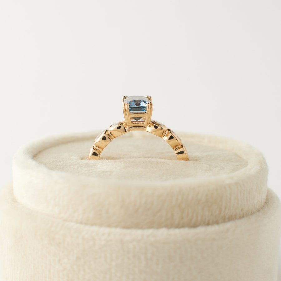 Elsie Ring - 2.13 Carat Blue Emerald Cut Sapphire