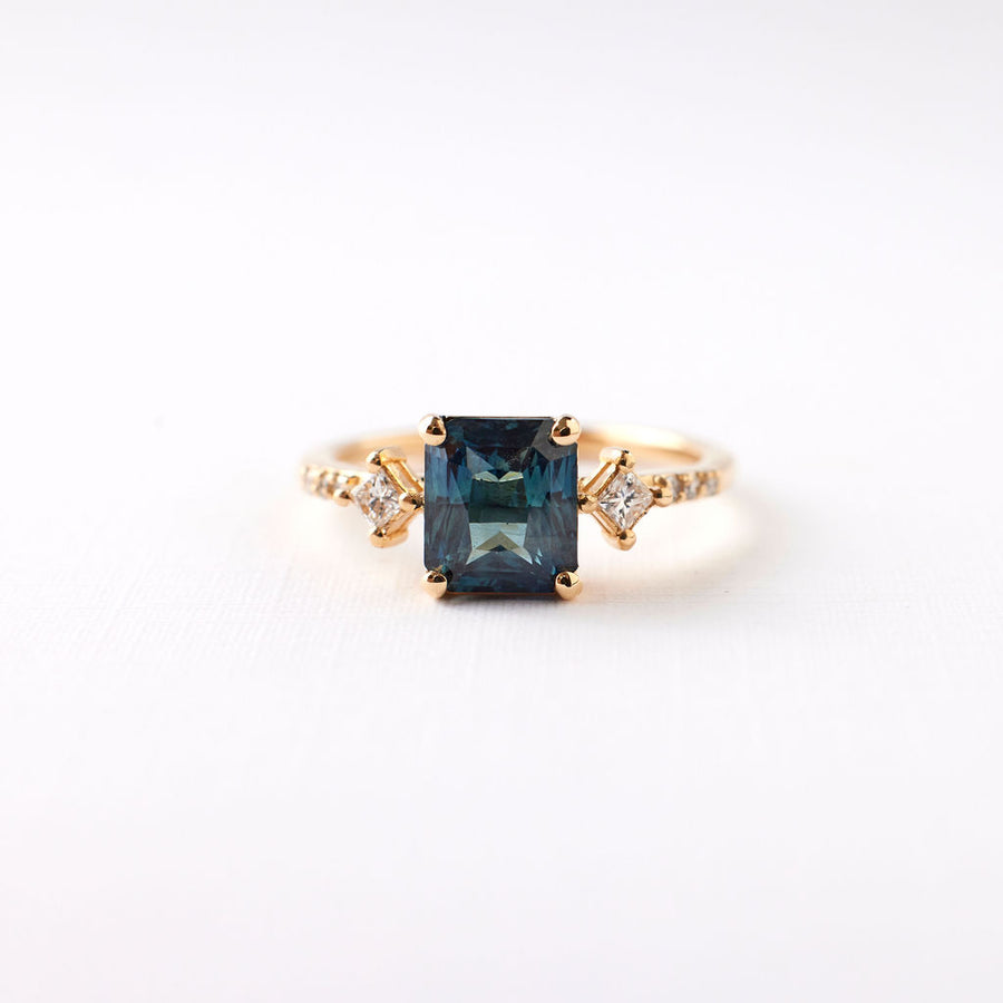 May Ring - 1.83 Carat Blue Radiant Sapphire
