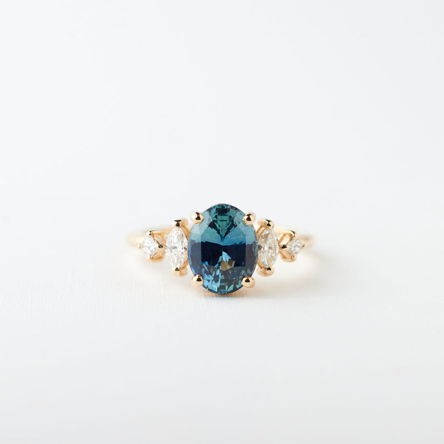Julia Ring - 2.28 Carat Blue Oval Sapphire