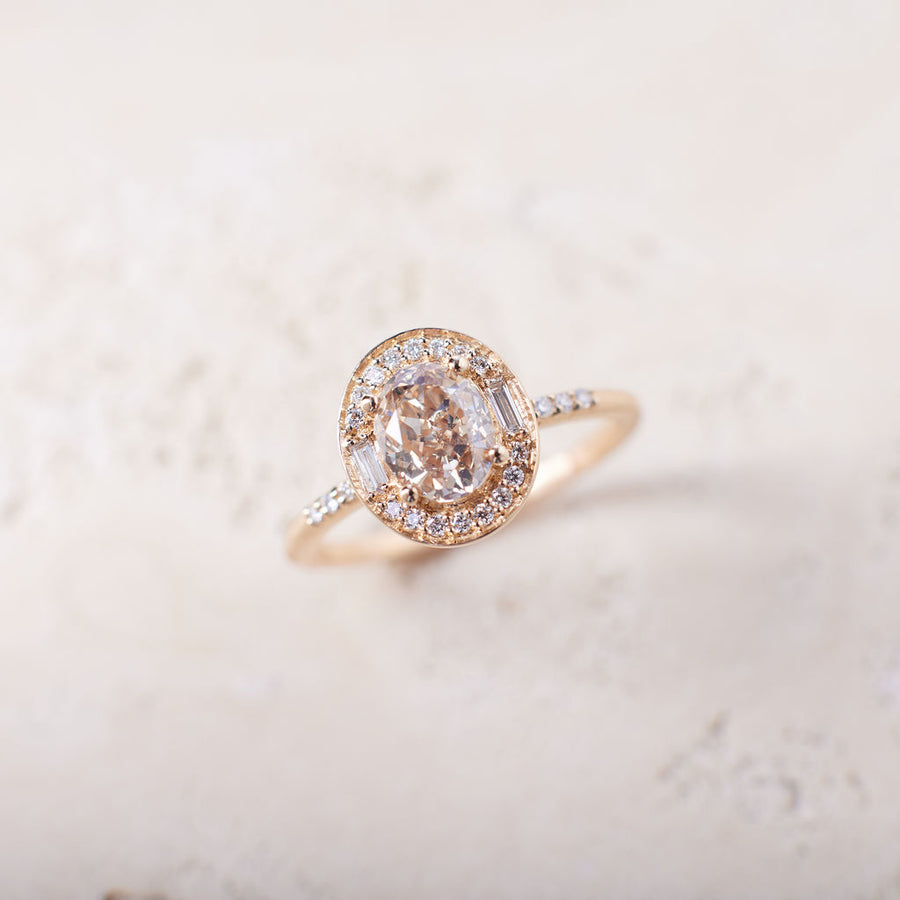 Athena ring - 1.02 carat champagne diamond