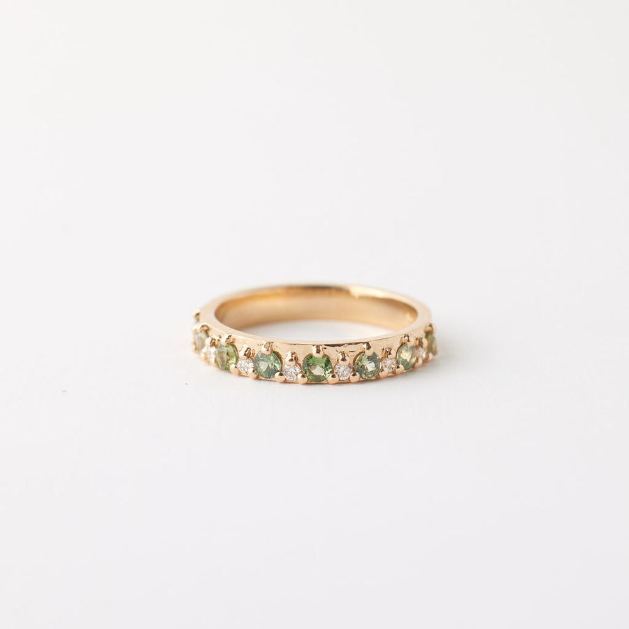 Roma Ring - Green sapphires + Diamonds