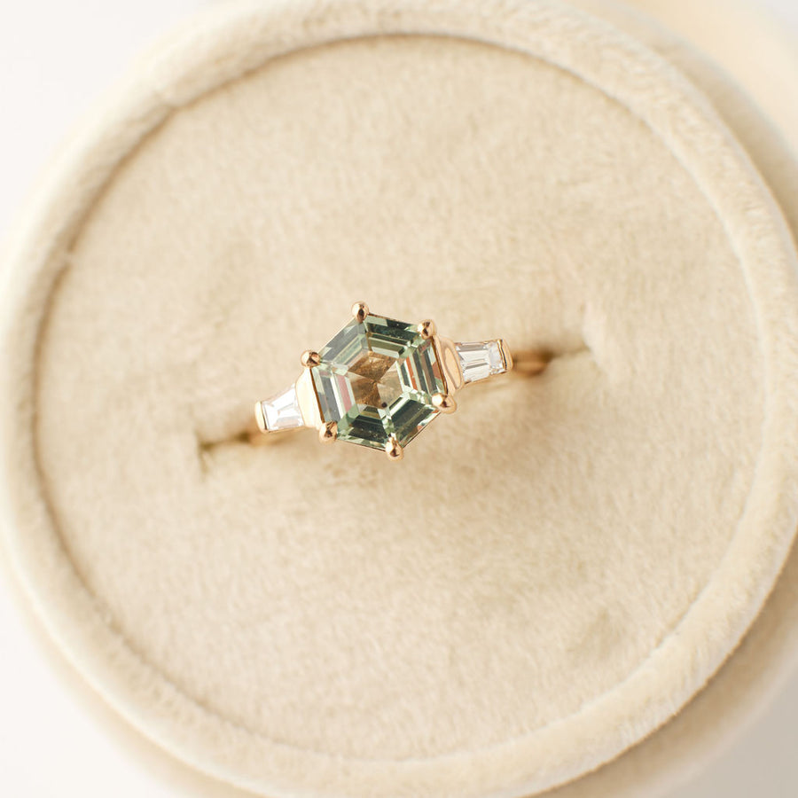 Adele Ring - 1.56 carat minty green hexagon