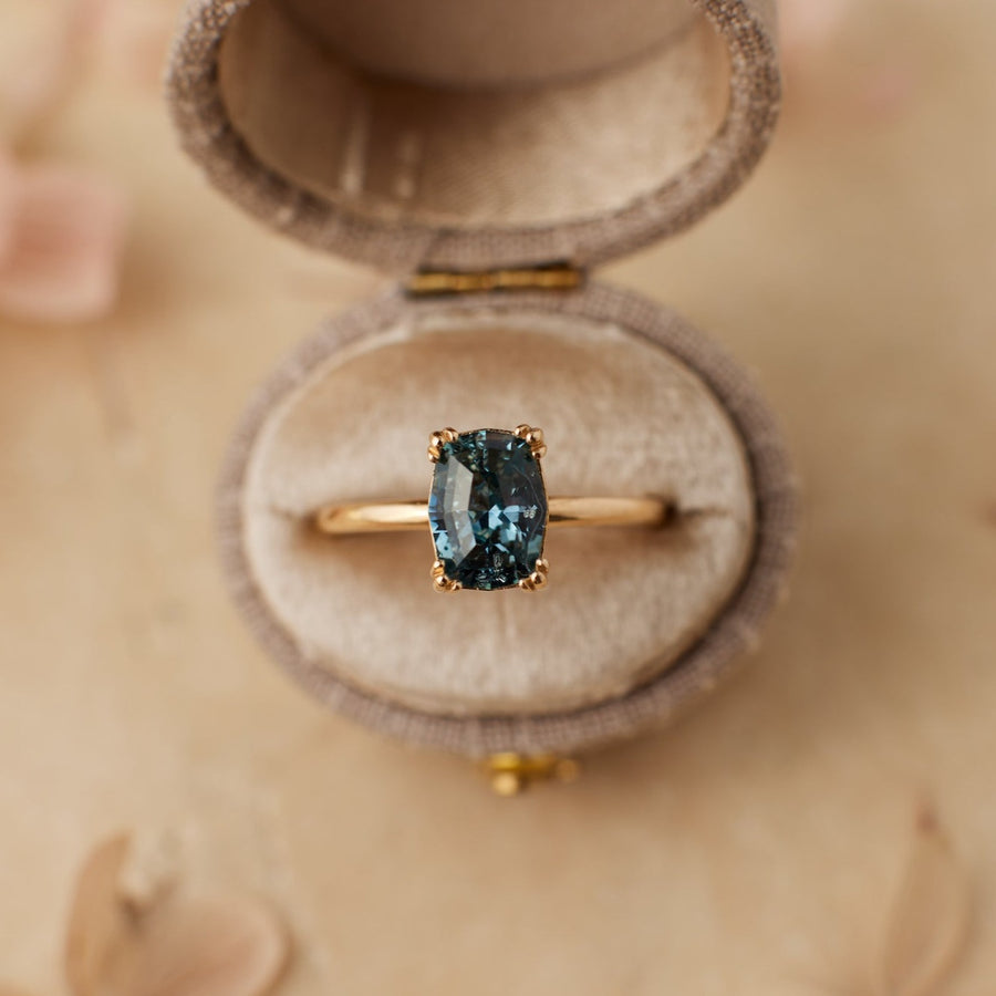 Kennedy Ring - 1.91 Carat Teal Blue Geo-Cut Sapphire
