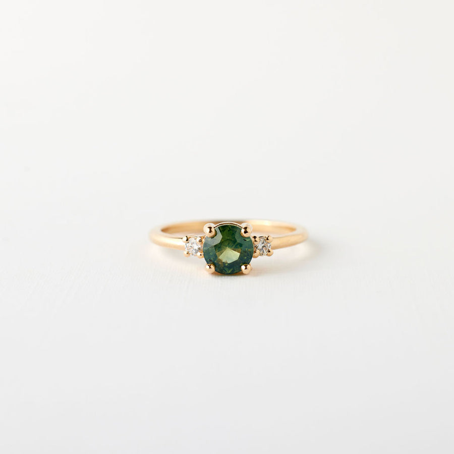 Andy Ring - 1.23 Carat Opalescent Light Green Round Sapphire