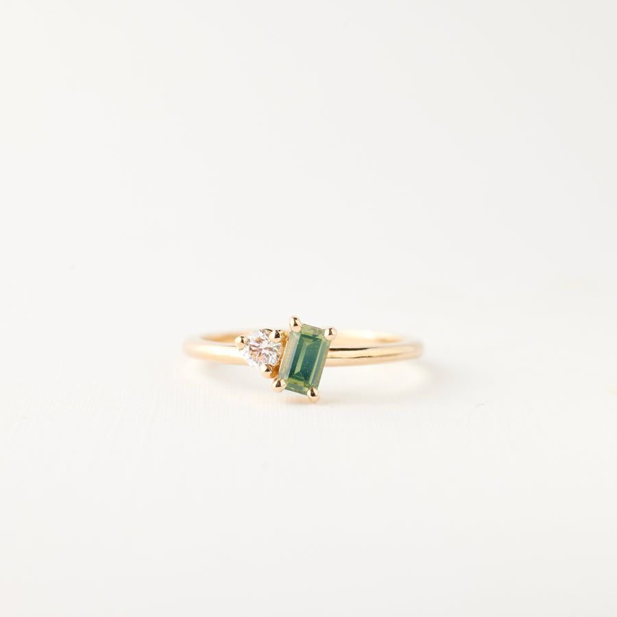 Simone Ring - Limited Collection Spring Green Sapphire + Diamond
