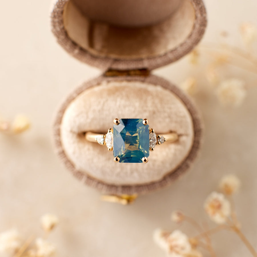 Opalescent sapphire Desi ring by Porter Gulch.