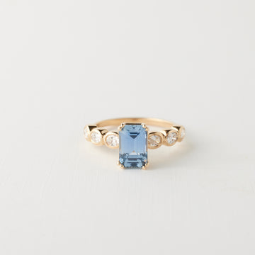 Elsie Ring - 2.13 Carat Blue Emerald Cut Sapphire