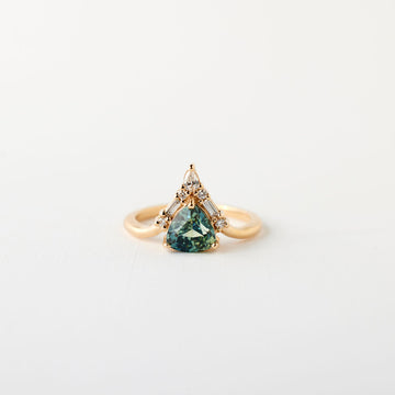 Nori ring - 1.56 carat teal trillion sapphire