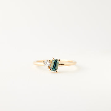 Simone Ring - Limited Collection Teal Sapphire + Diamond