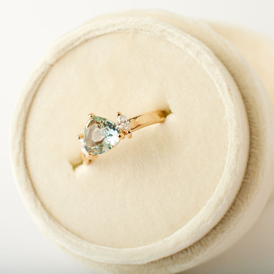 Tillie ring - 1.56 carat silver-blue pear sapphire