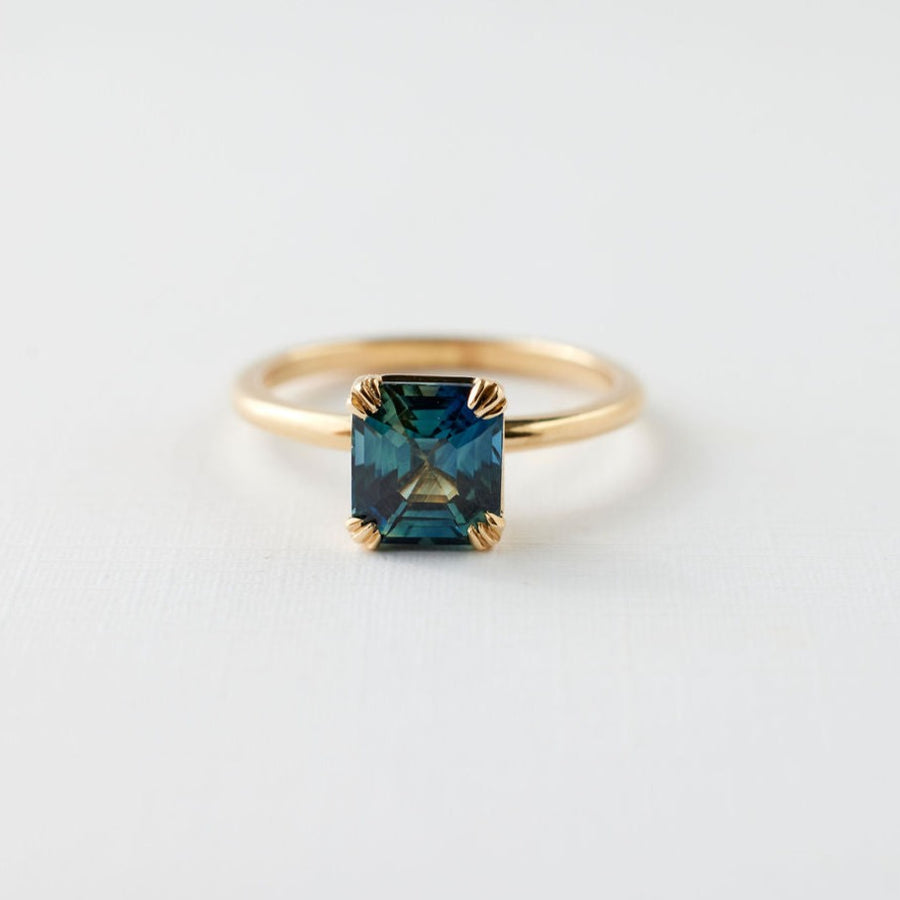 Kennedy Ring - 2.09 Carat Blue-Green Emerald Sapphire