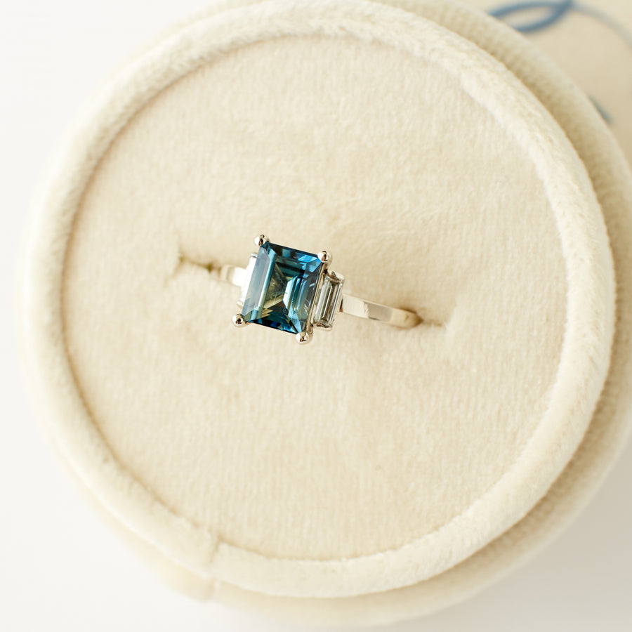 Olive Ring - 1.46 Carat Blue Parti Sapphire