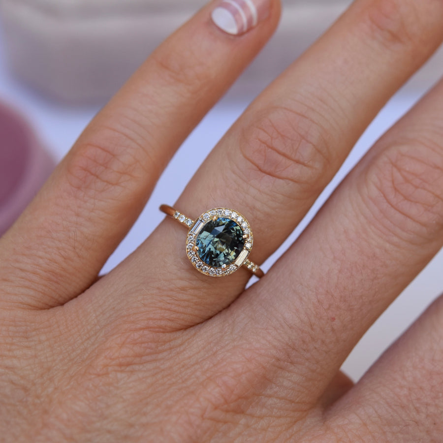 Athena Ring - 2.04 carat teal sapphire