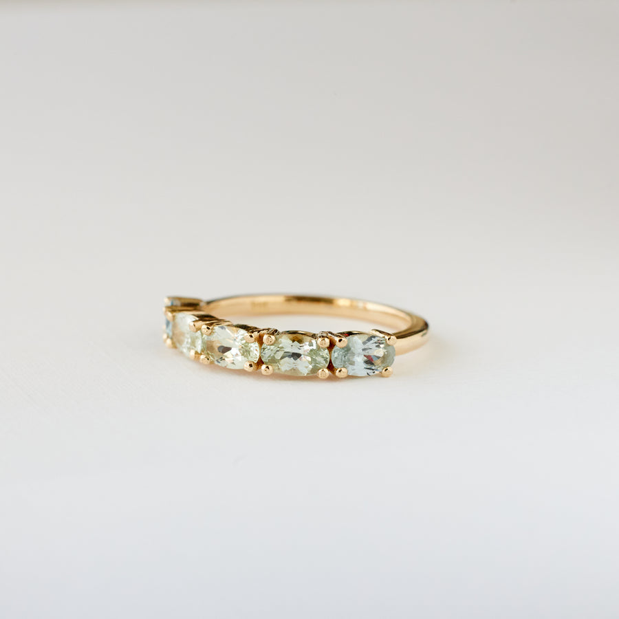 Seabright Ring - Light Green Sapphires