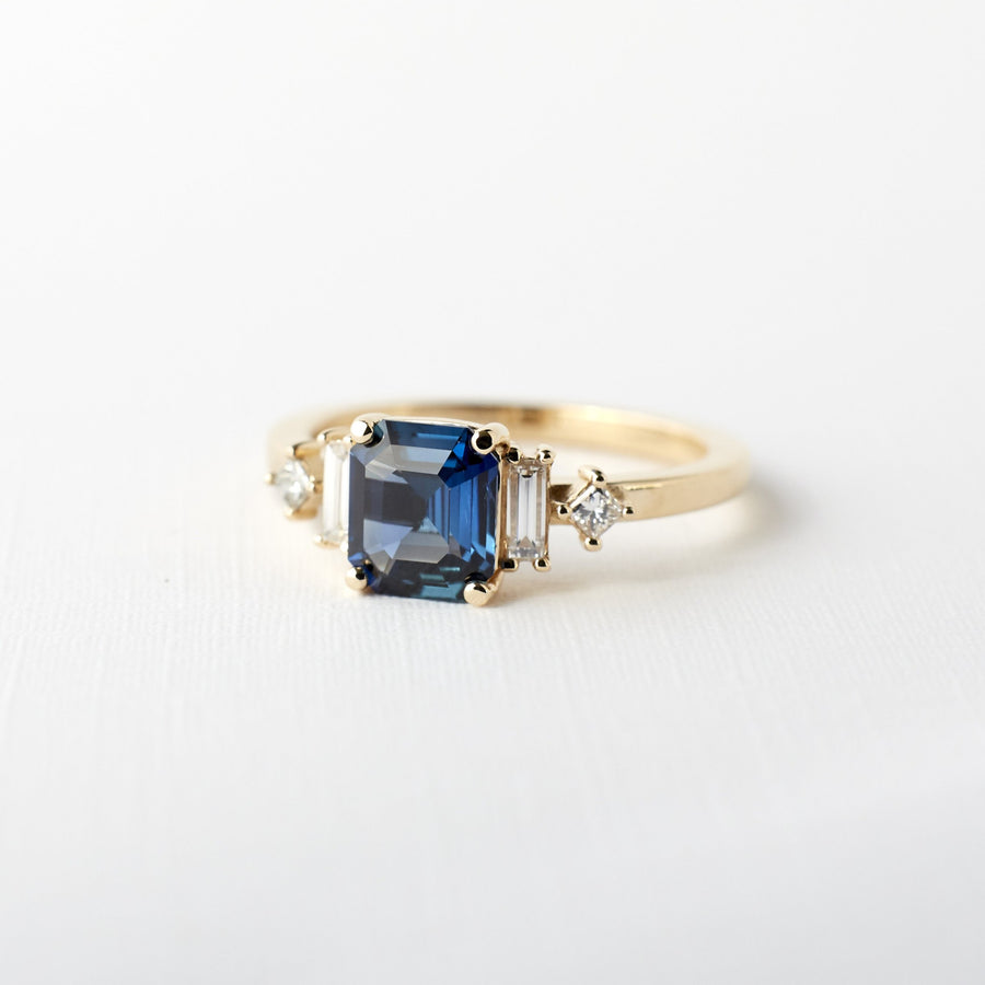 Josie Ring - 1.24ct. Blue Octagon Shaped Sapphire