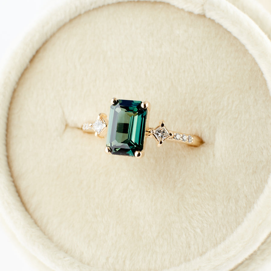 May Ring - 1.66 carat emerald cut sapphire