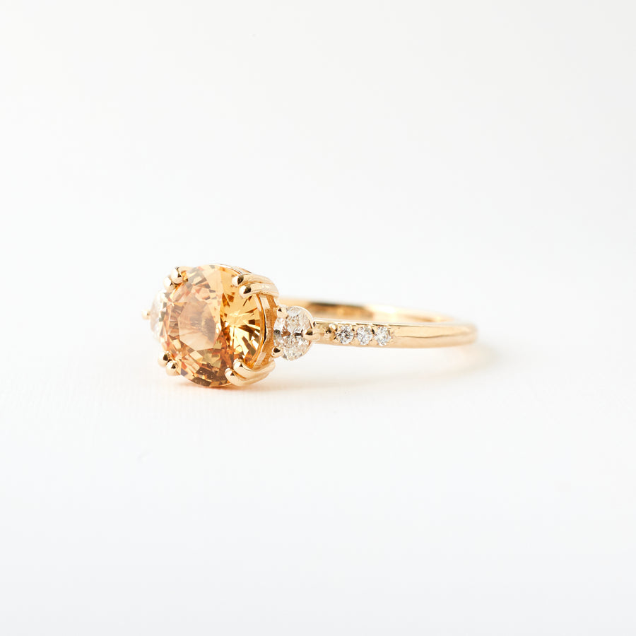 Laurel Ring - 1.56 carat round sapphire