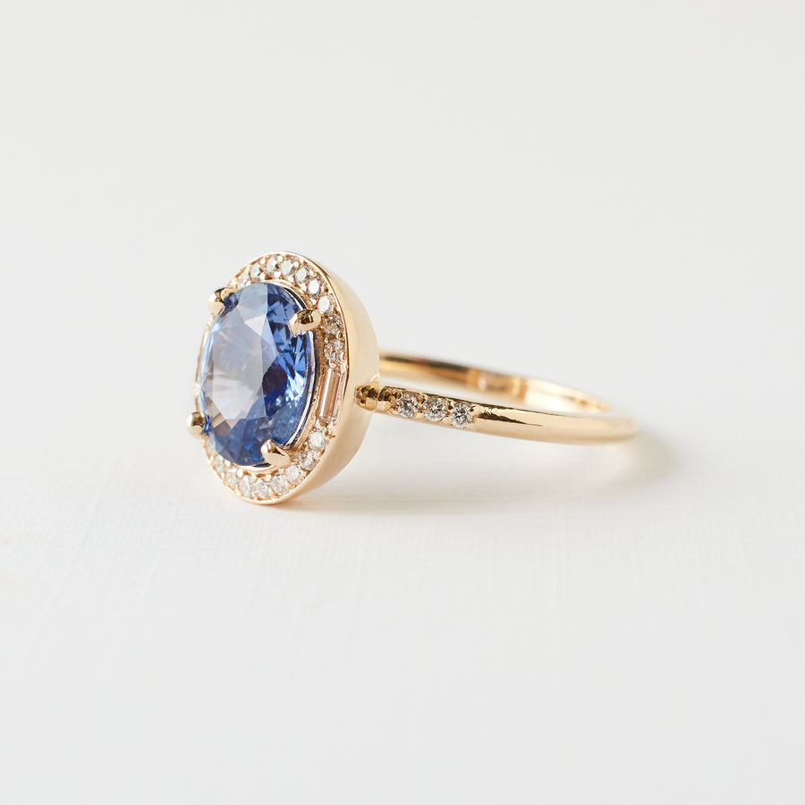 Athena Ring - 2.28 Carat Blue Oval Sapphire
