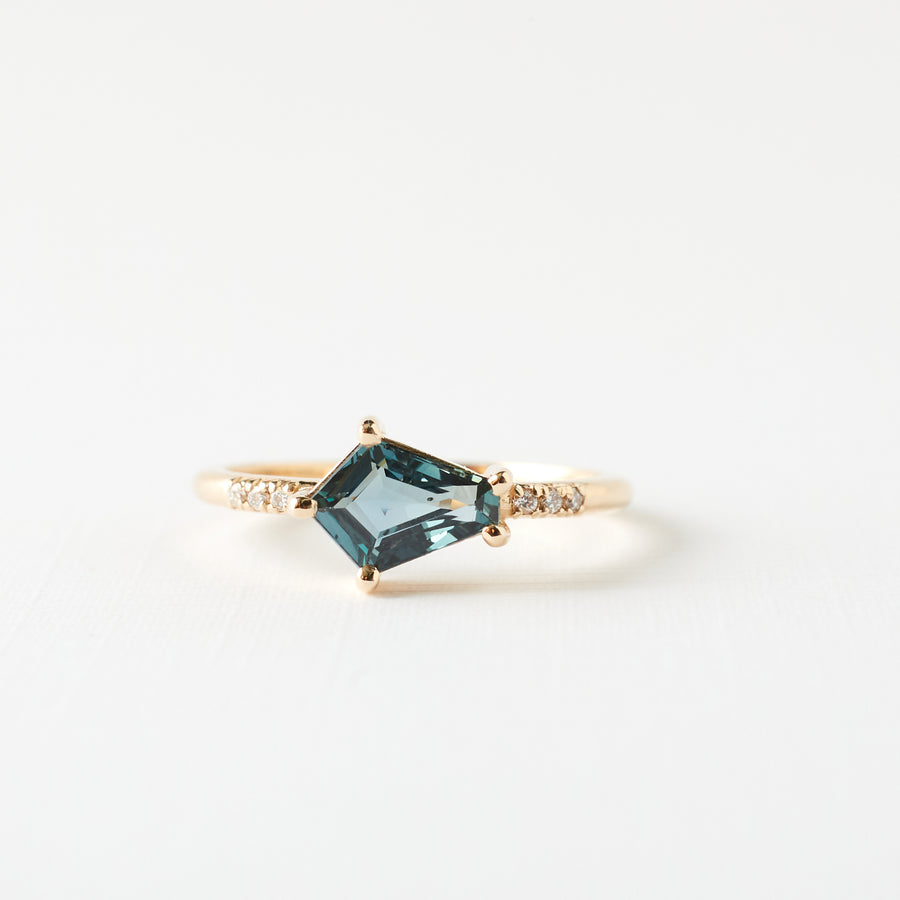 Lexi Ring - .97 carat blue-teal sapphire