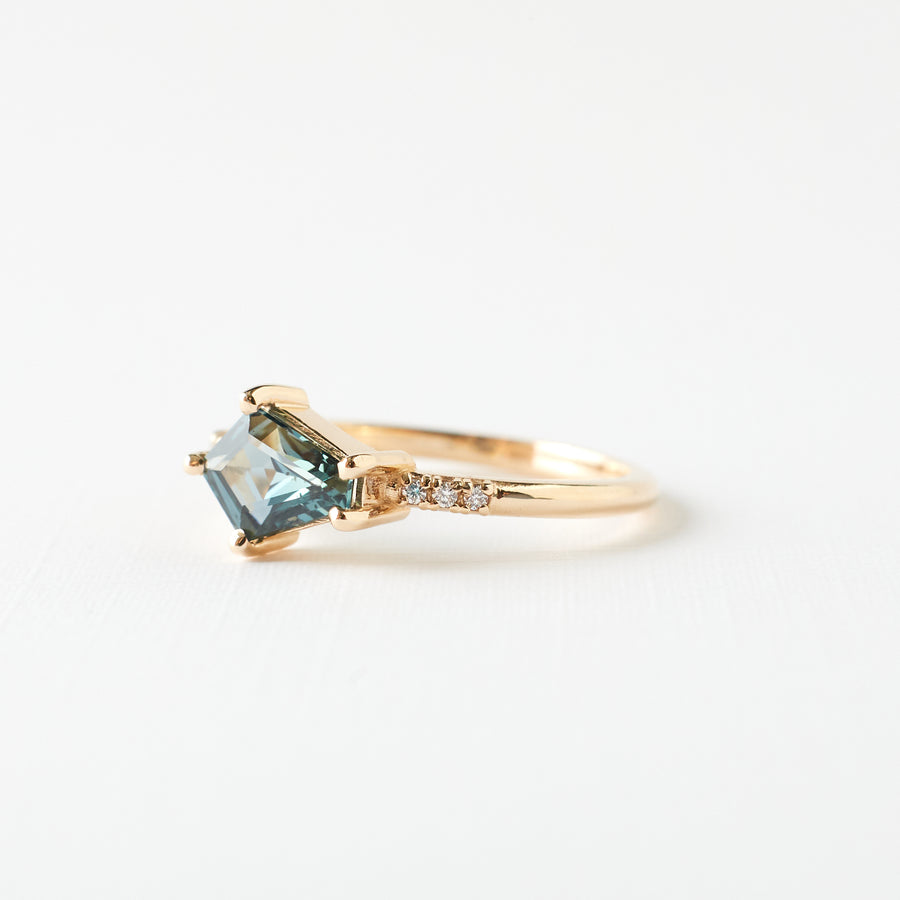 Lexi Ring - .97 carat blue-teal sapphire