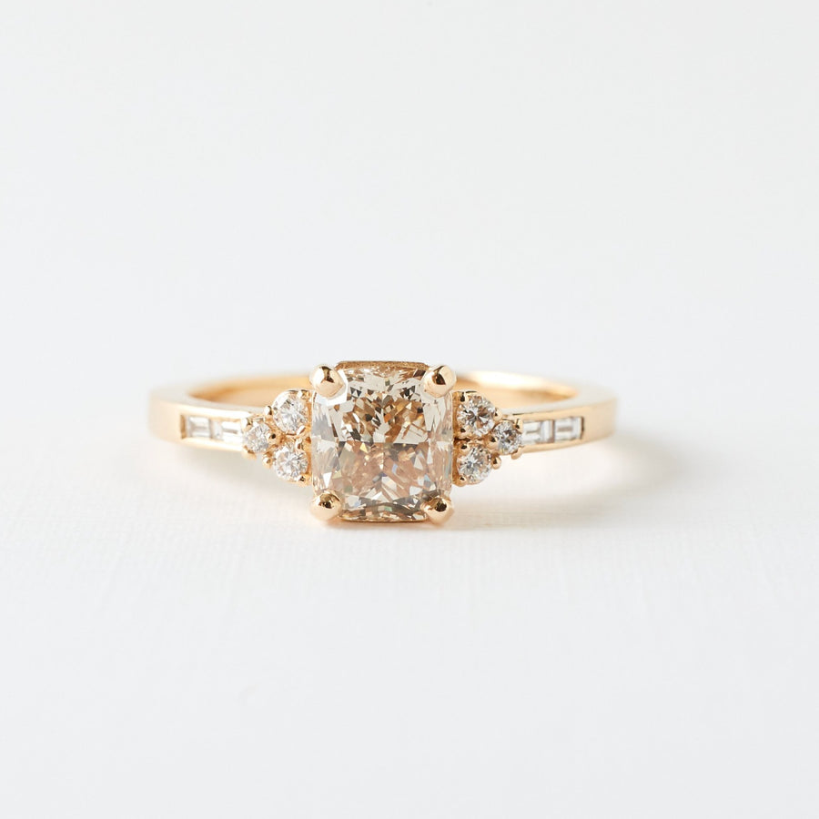 Marigold Ring - 1.18 carat champagne cushion cut diamond