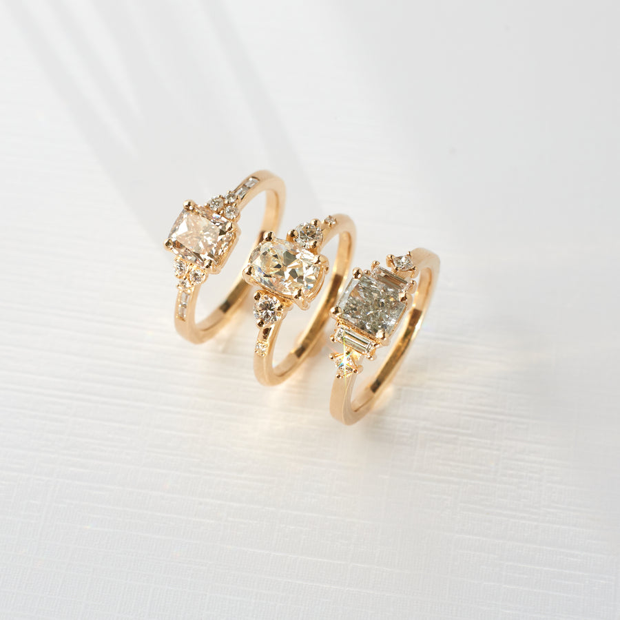 Marigold Ring - 1.18 carat champagne cushion cut diamond