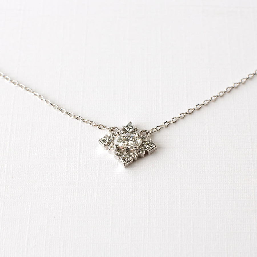 Belle Necklace - Oval Diamond