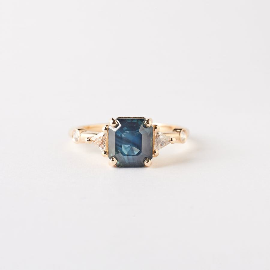 Scarlett Ring - 2.24 Carat Teal Blue Radiant Sapphire