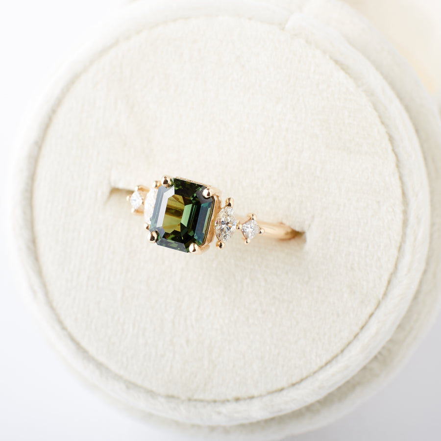 Julia Ring - 1.70 carat green sapphire