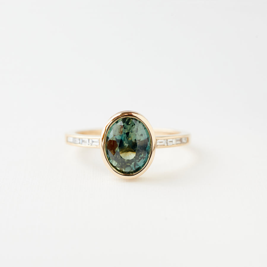 Presley Ring - 2.11 Carat Green Oval Sapphire