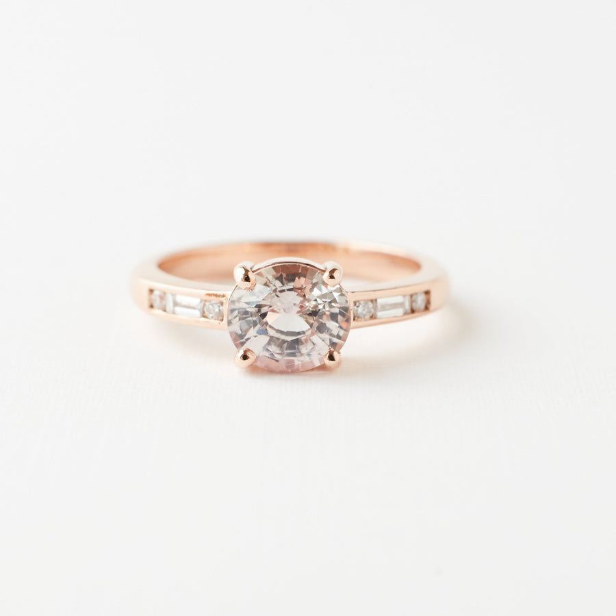 Francesca Ring - 1.57 Carat Pink/Peach Oval Sapphire
