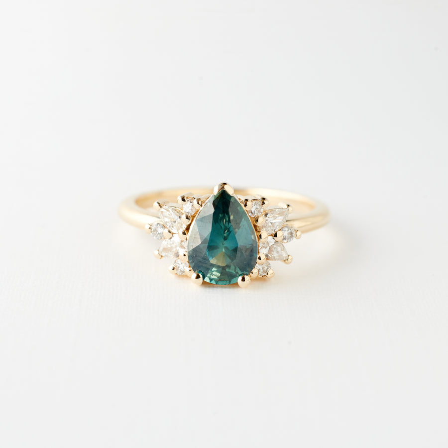 Kori Ring - 1.32 Carat Teal-Blue Sapphire