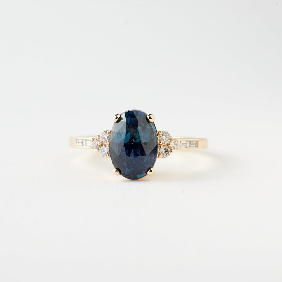 Marigold Ring - 2.18 Carat Blue Oval Sapphire