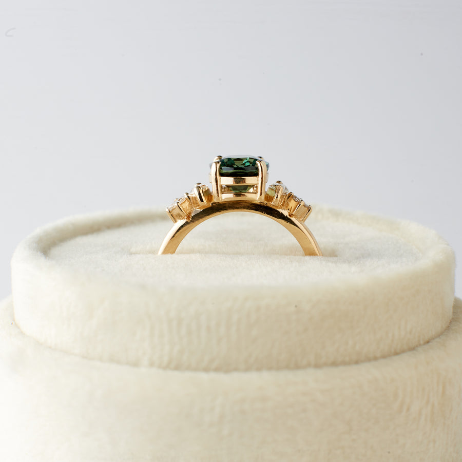 Rosalind Ring - 2.54 Carat Green Octagon Sapphire