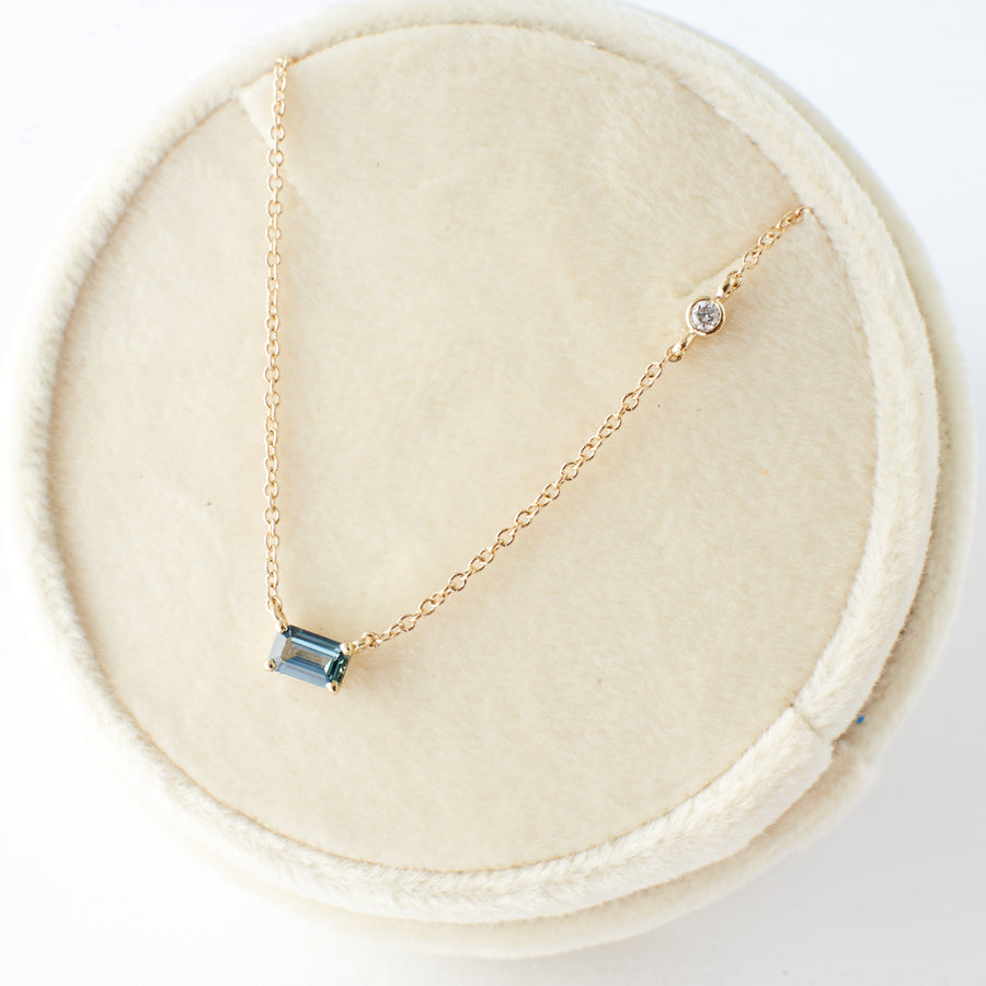 Gianna Necklace - Teal-blue Sapphire