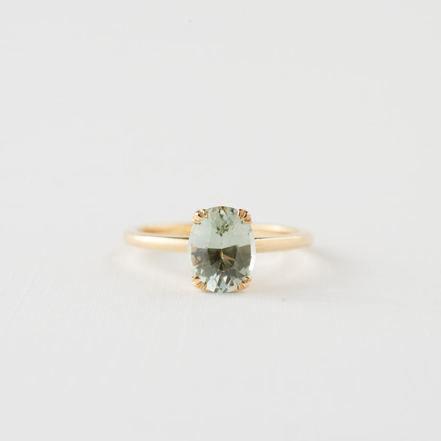 Kennedy Ring - 1.67 Carat Oval Minty Sapphire
