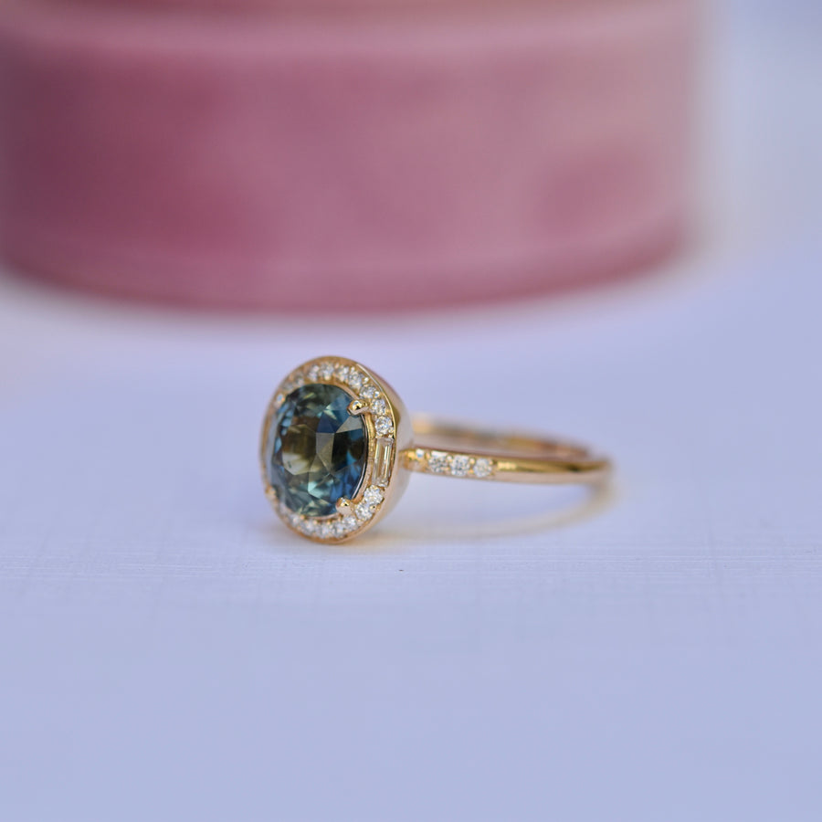 Athena Ring - 2.04 carat teal sapphire