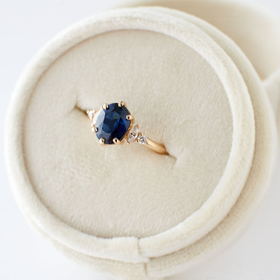 Desi Ring - 2.03 Carat Blue Oval Sapphire
