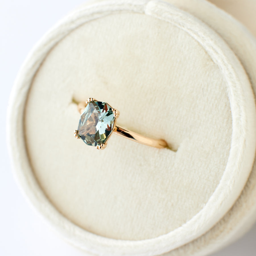 Kennedy Ring - 1.64 Carat Minty-Silver-Green Sapphire