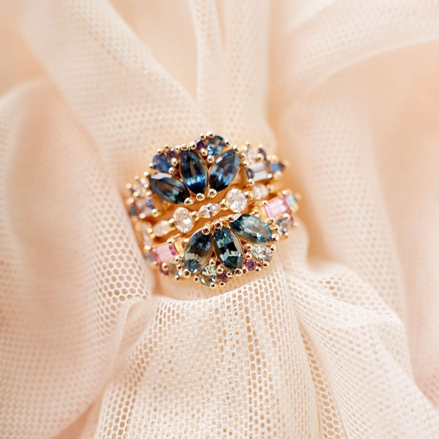 Posie Ring - Pink and Teal