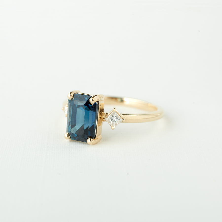 Jane Ring - 2.52  Carat Blue Emerald Cut Sapphire