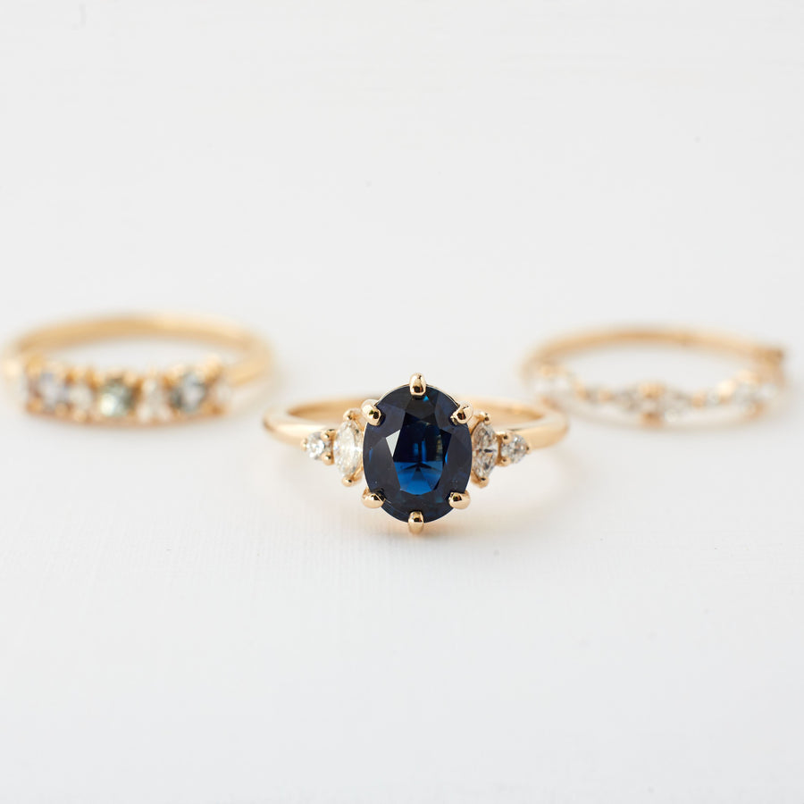 Desi Ring - 2.03 Carat Blue Oval Sapphire