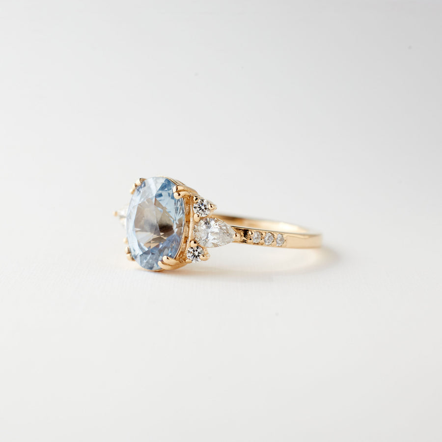 Rosalind Ring - 2.59 Carat Pastel Blue Oval Sapphire